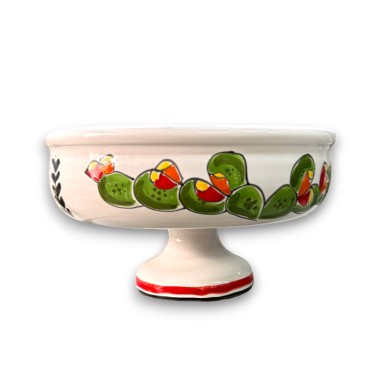 Alzata Centrotavola artigianale folk Fichi d'India ceramiche de simone Alzata Centrotavola artigianale folk Fichi d'India ceramiche de simone